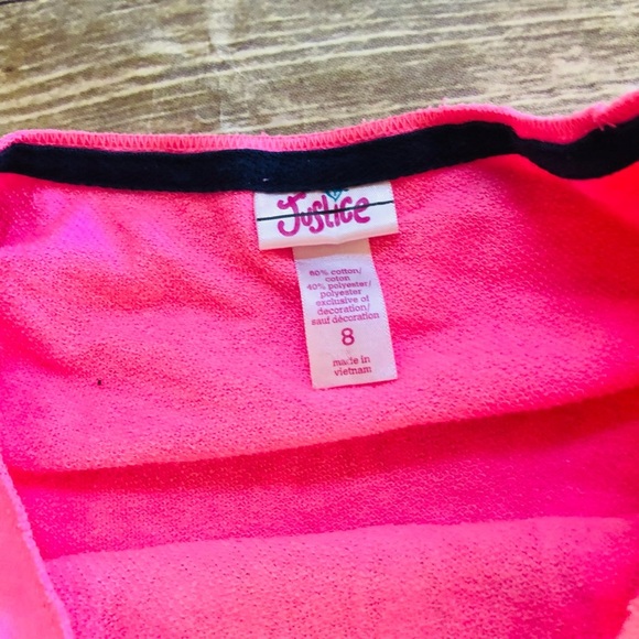 18.  Girls adorable justice crewneck! Size 8 - Picture 3 of 4